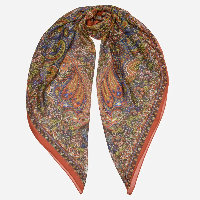 Helena - Silk Scarf Shawl - Rust sold by Elizabetta