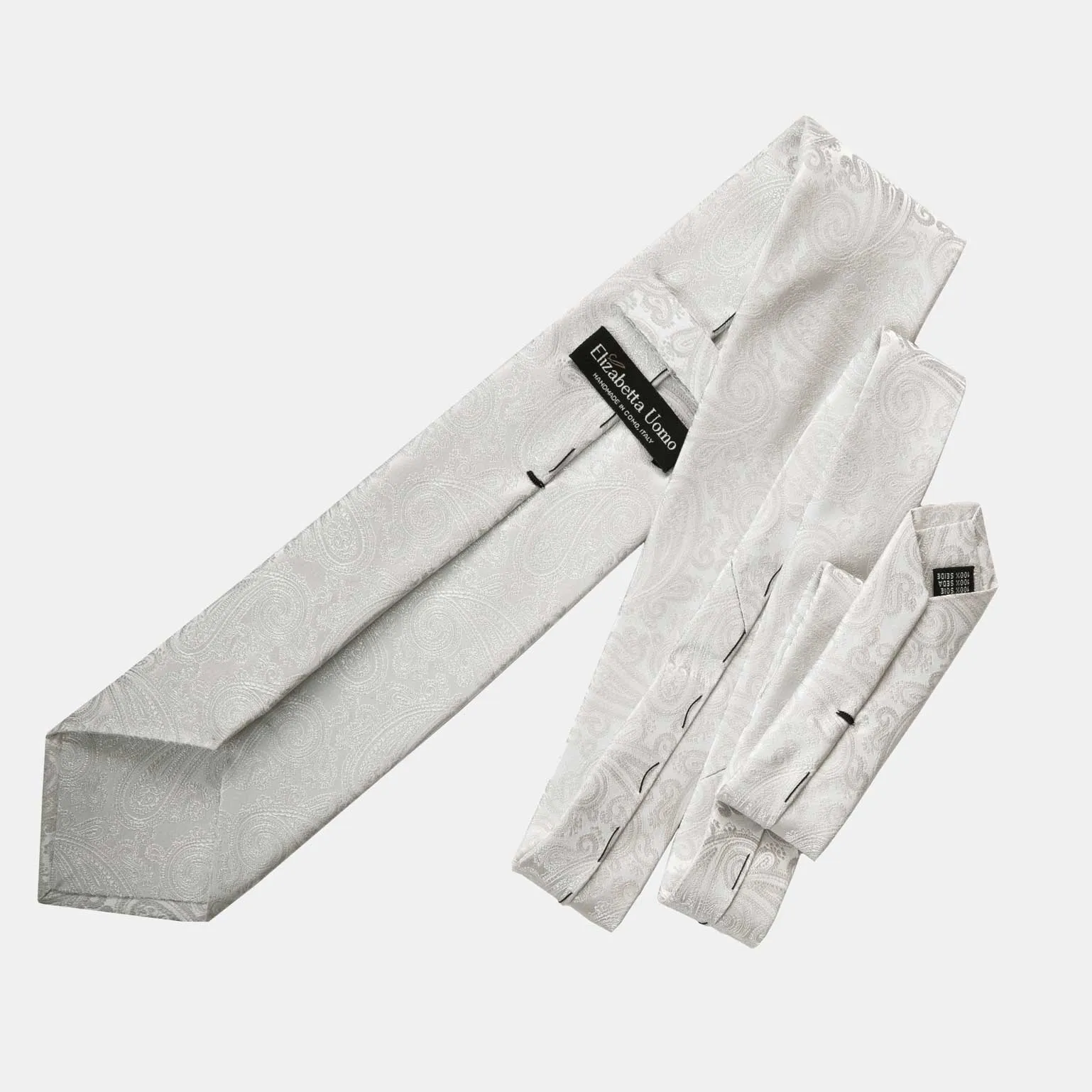 Soave - Silk Jacquard Tie - Silver Pearl sold by Elizabetta product image thumbnail 3