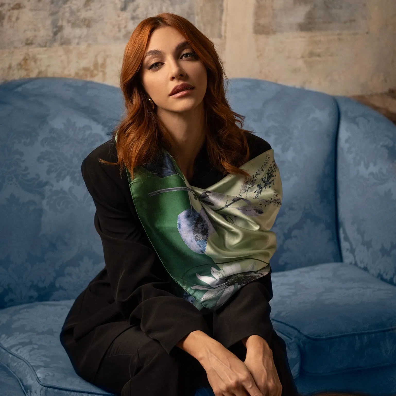 Cristina - Silk Foulard - Laurel Green sold by Elizabetta product image thumbnail 2