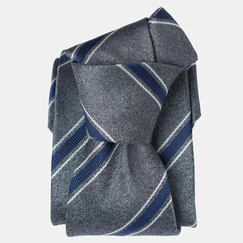 Vittorio - Silk Jacquard Tie - Charcoal sold by Elizabetta