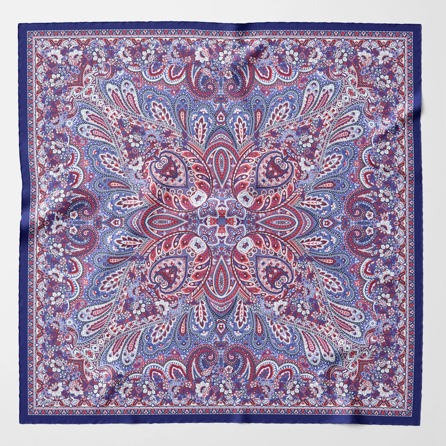 Helena - Silk Scarf Shawl - Red White and Blue sold by Elizabetta product image thumbnail 2