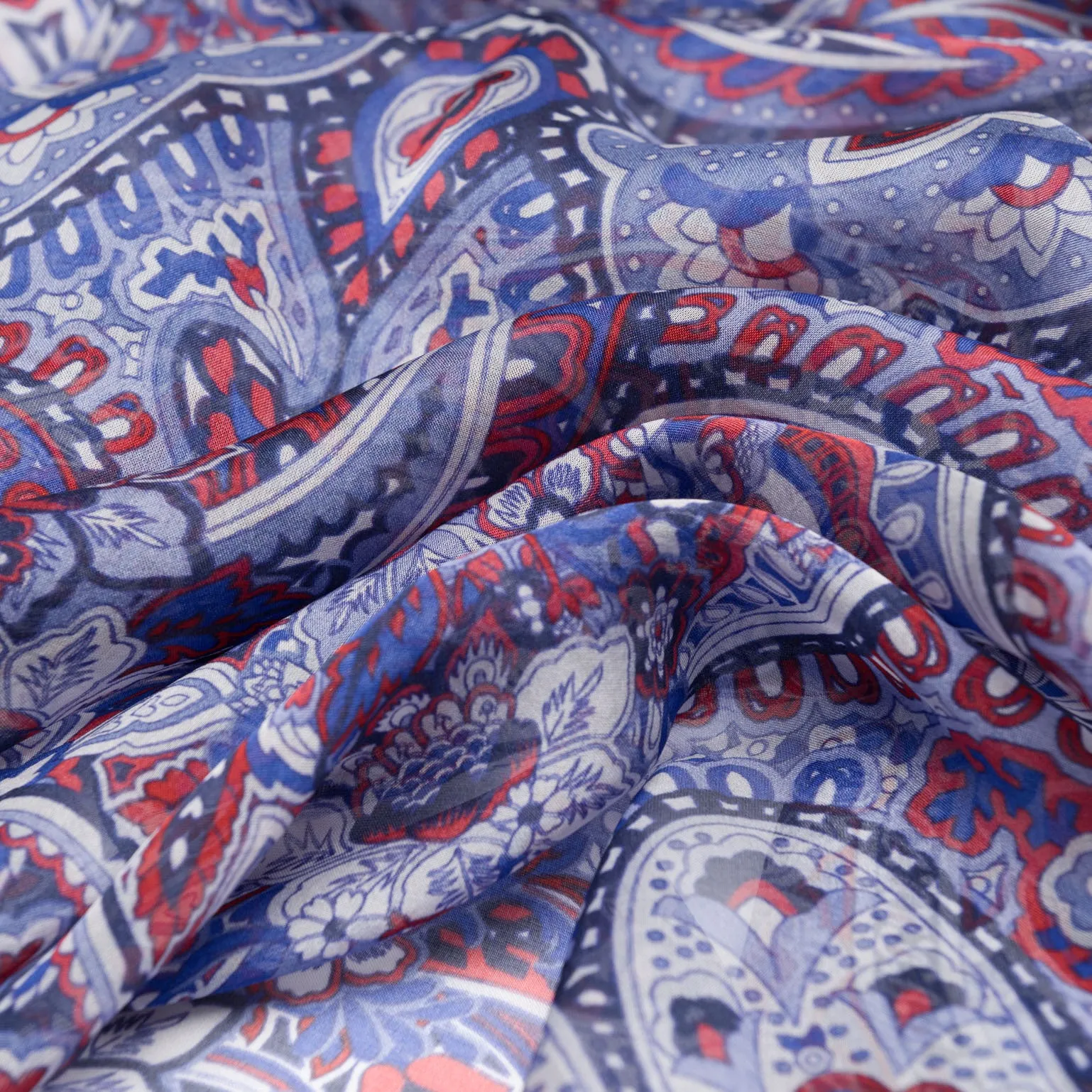 Helena - Silk Scarf Shawl - Red White and Blue sold by Elizabetta product image thumbnail 3
