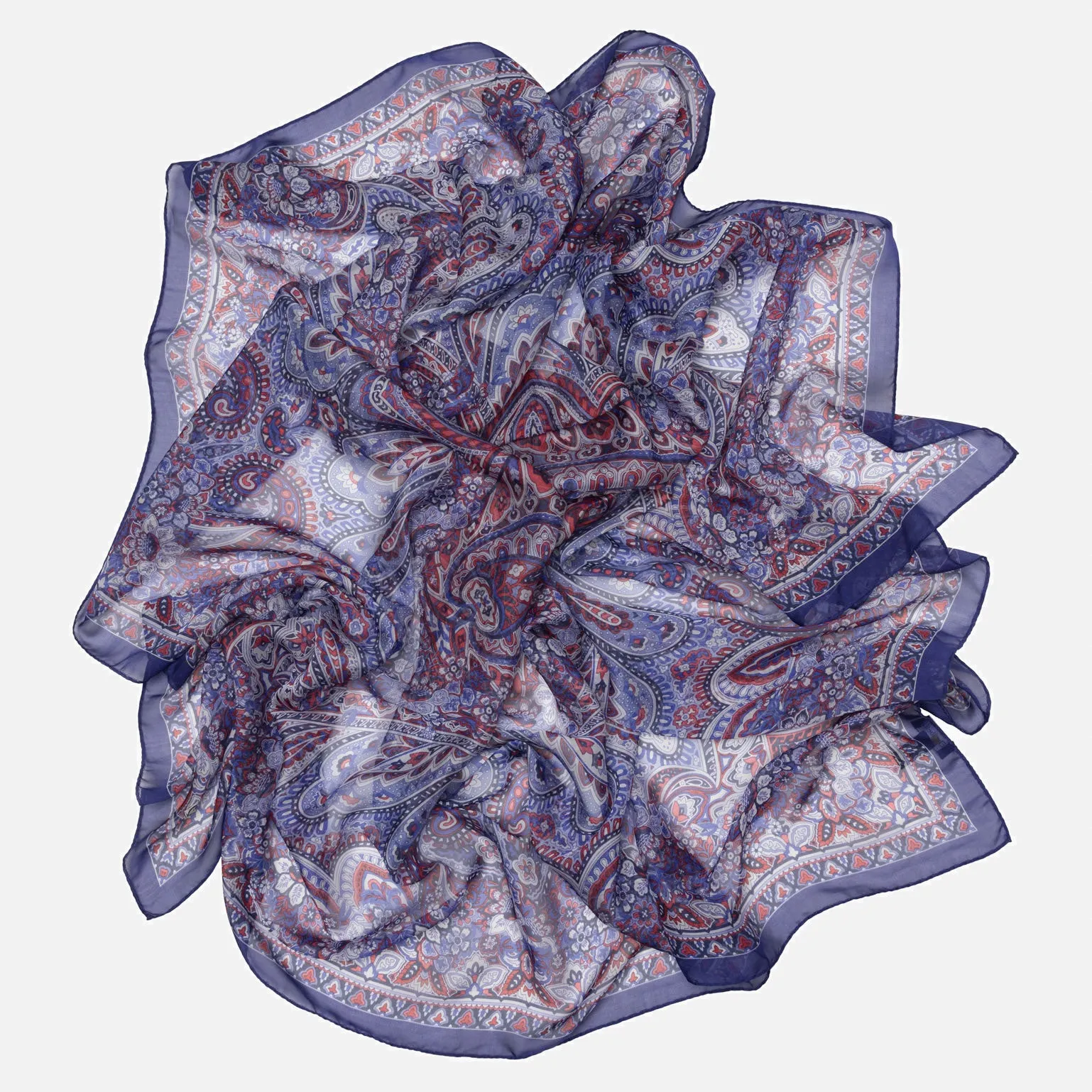 Helena - Silk Scarf Shawl - Red White and Blue sold by Elizabetta product image thumbnail 4