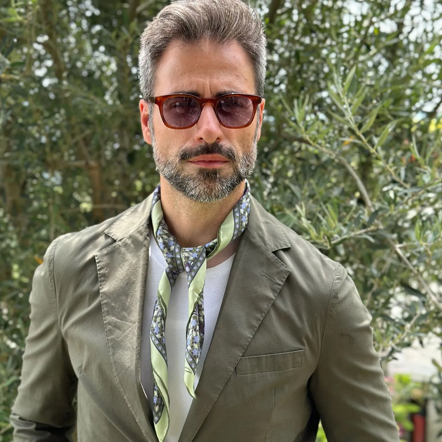 Filippo - Silk Neckerchief - Green sold by Elizabetta product image thumbnail 2