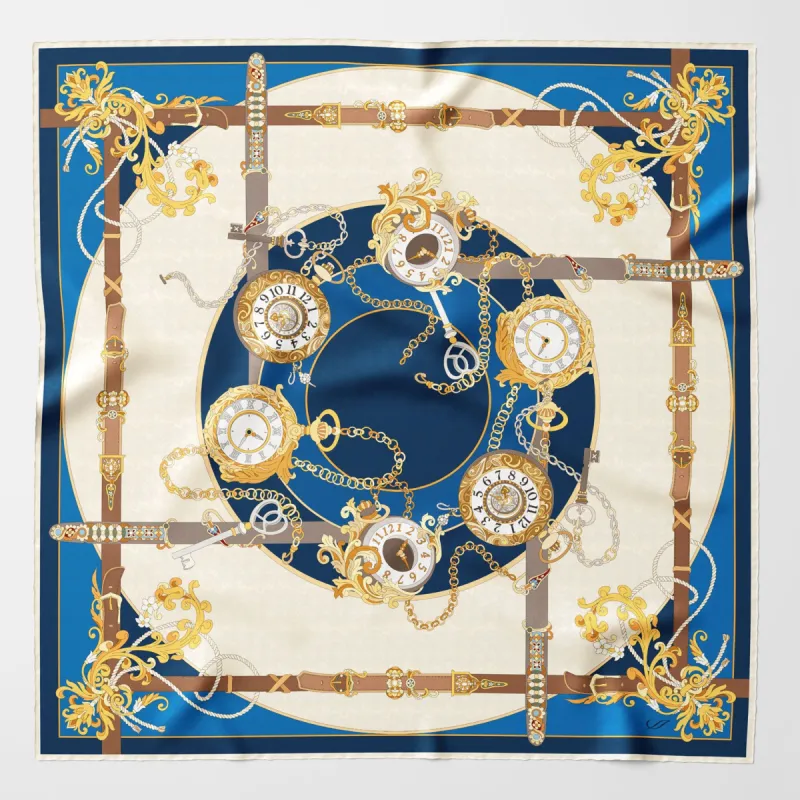 Moment in Time - Silk Foulard - Blue sold by Elizabetta