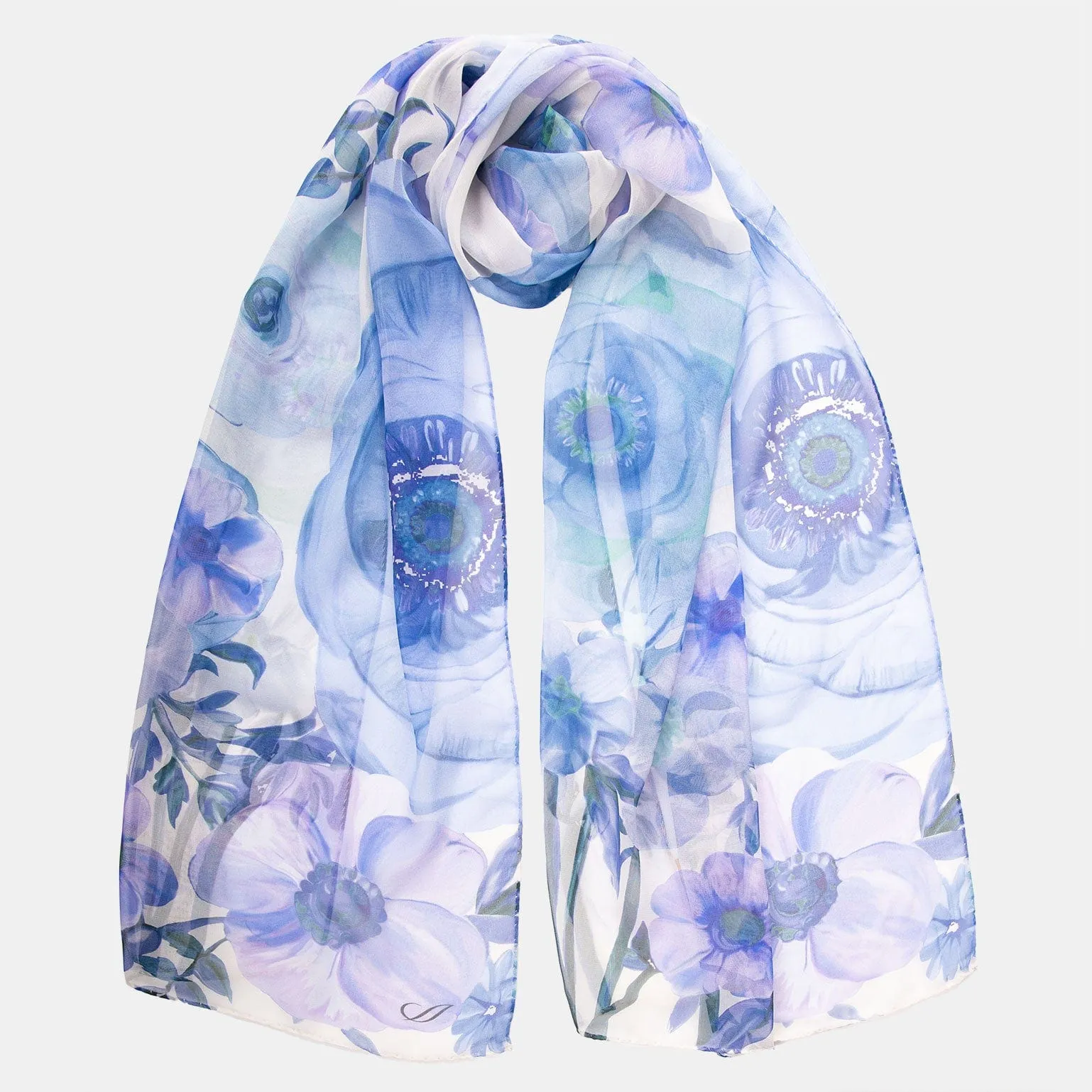 Campo de' Fiori - Long Silk Scarf - Blue sold by Elizabetta product image thumbnail 2