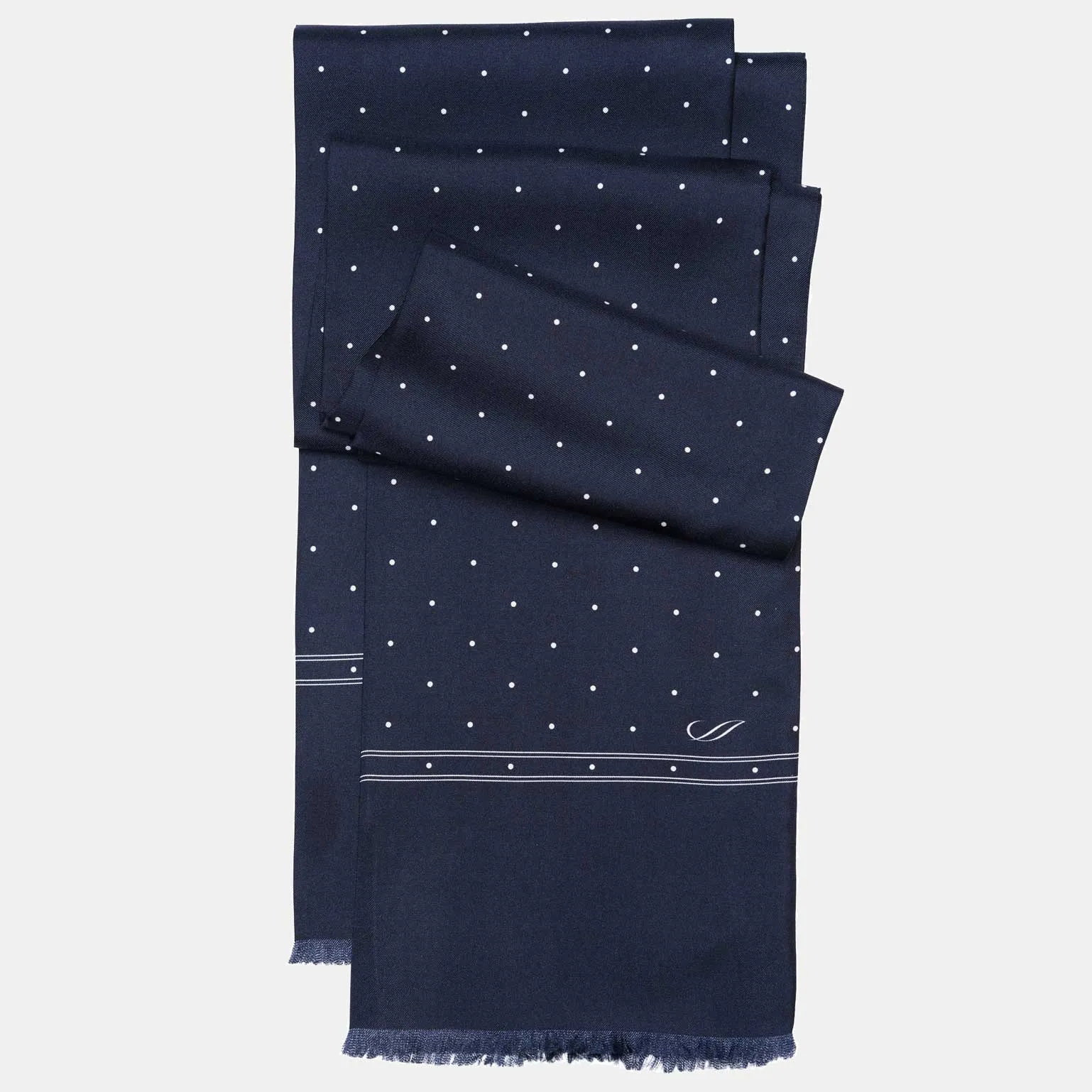 Savona - Slim Silk Scarf - Midnight Blue sold by Elizabetta