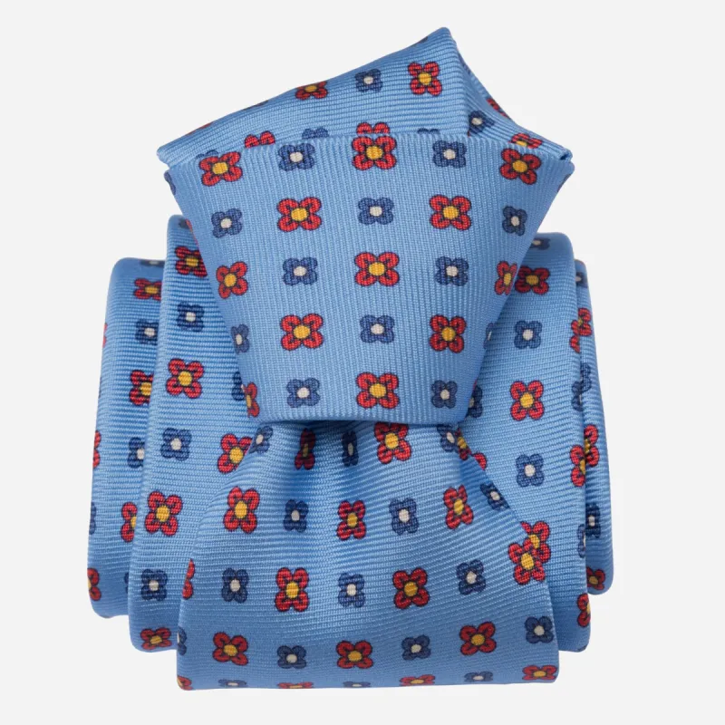 Siracusa - Printed Silk Tie - Blue sold by Elizabetta