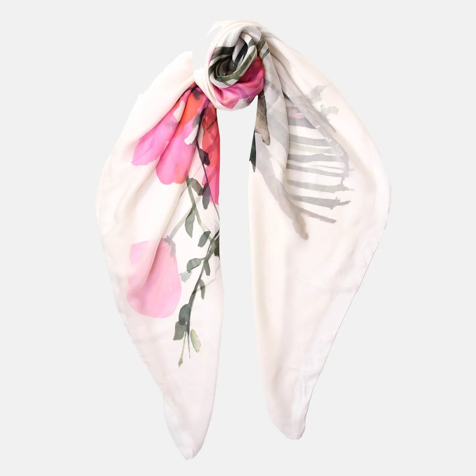 Lisa - Large Silk Scarf - White sold by Elizabetta product image thumbnail 4