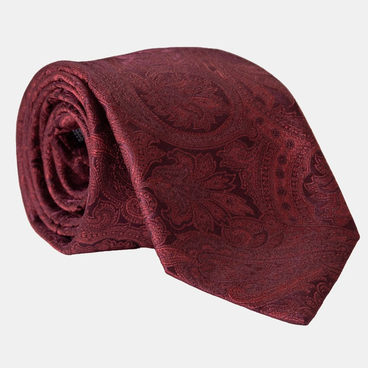 Vienna - Silk Jacquard Tie - Burgundy sold by Elizabetta product image thumbnail 3