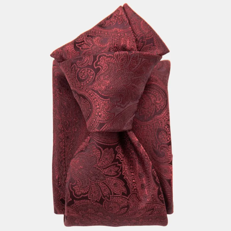 Vienna - Silk Jacquard Tie - Burgundy sold by Elizabetta