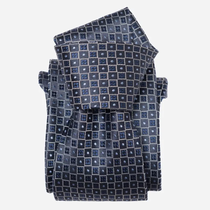 Ravenna - Silk Jacquard Tie - Blue sold by Elizabetta