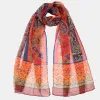 Layla - Long Sheer Silk Scarf - Red sold by Elizabetta
