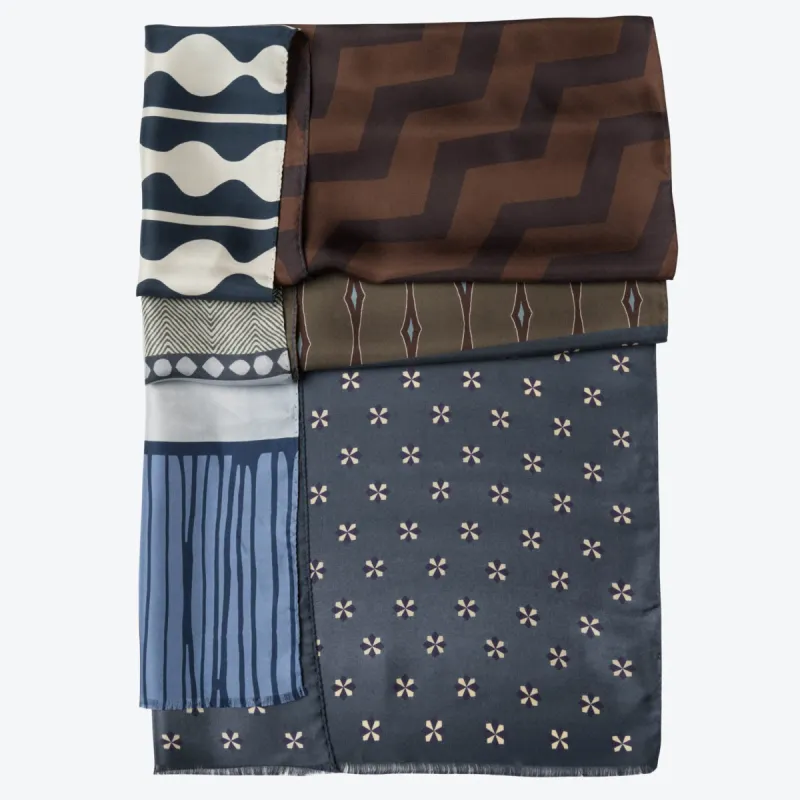 Atri - Long Silk Scarf- Blue sold by Elizabetta