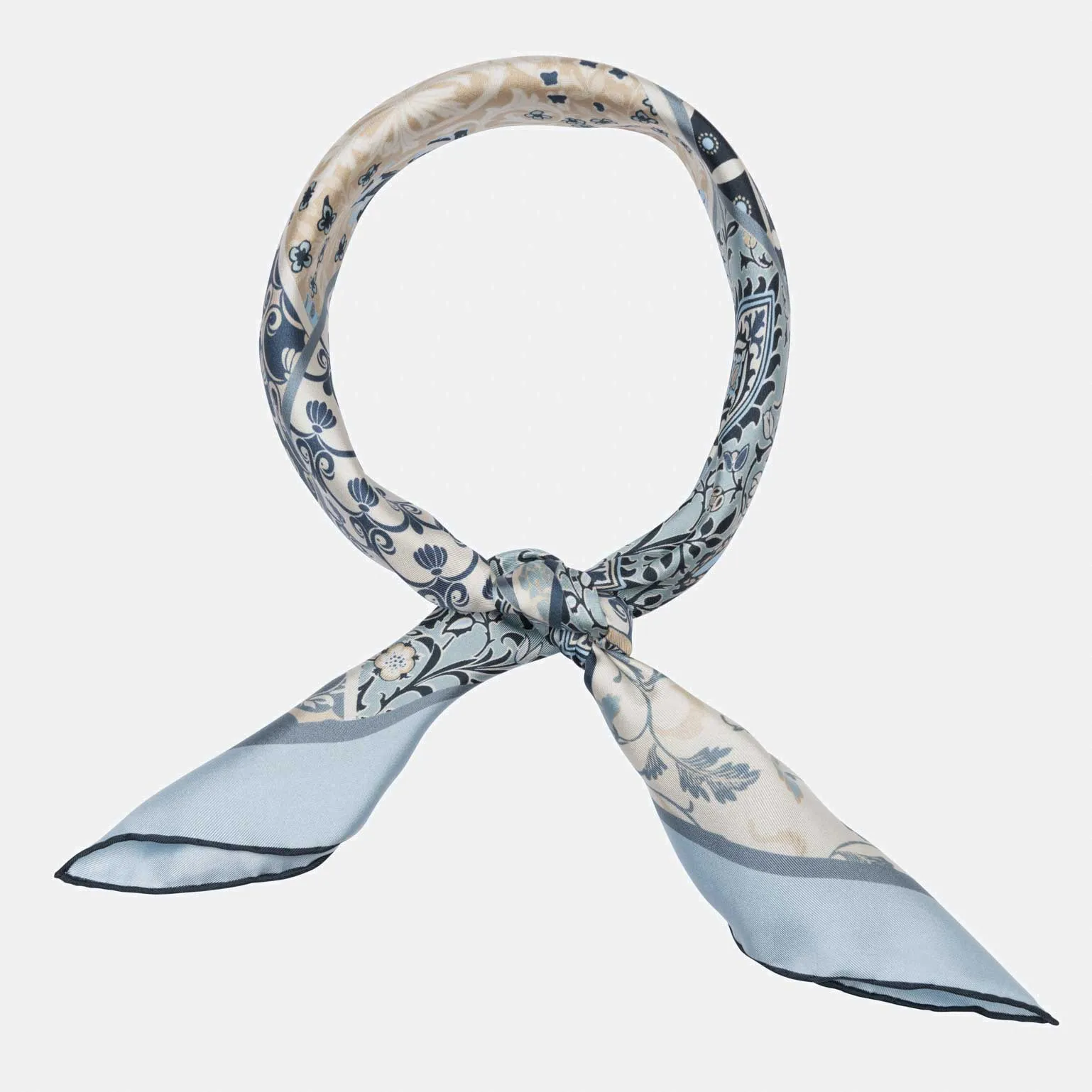 Napoli - Silk Neckerchief - Dusty Blue sold by Elizabetta product image thumbnail 3