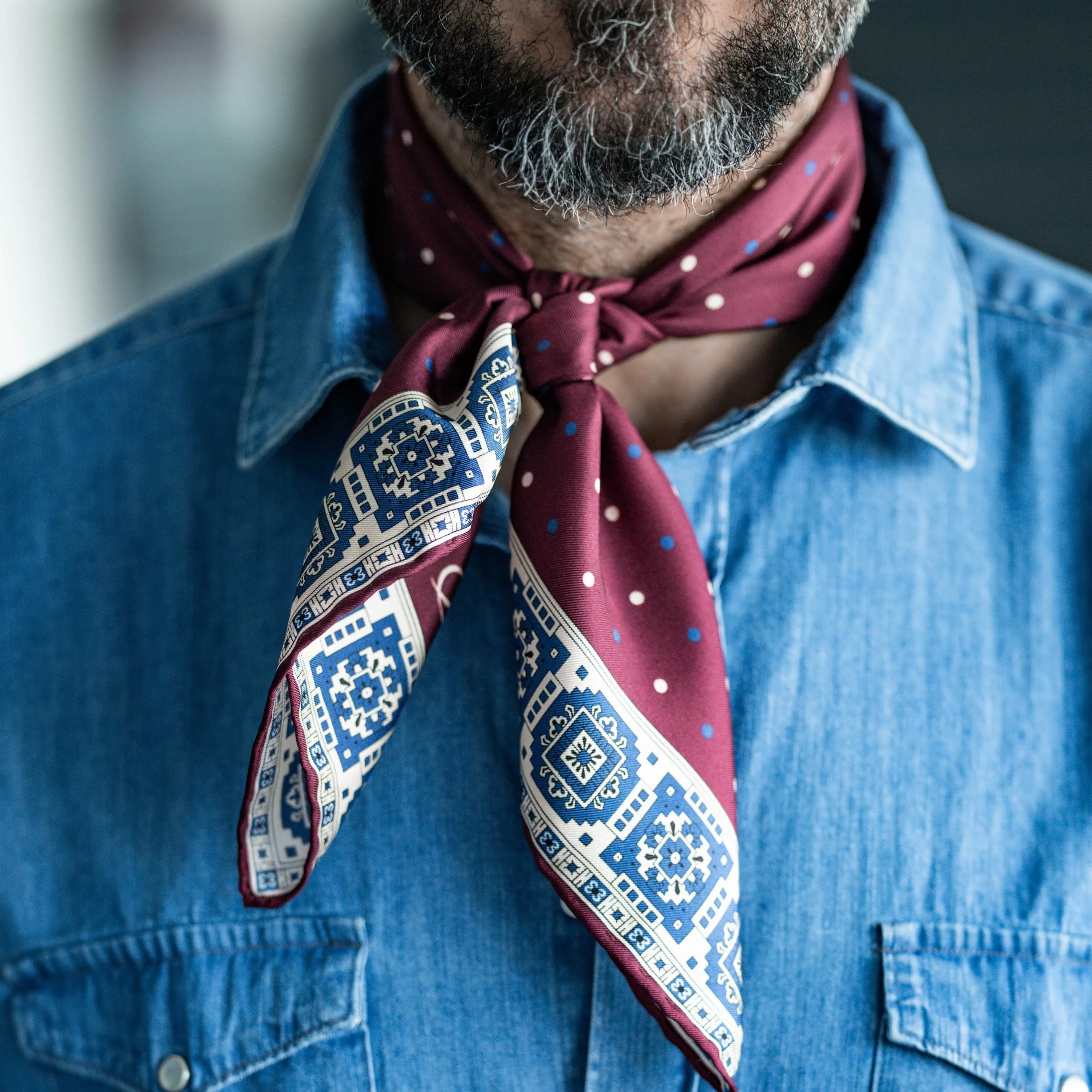 Bergamo - Hand Rolled Silk Neckerchief - Mulberry sold by Elizabetta product image thumbnail 2