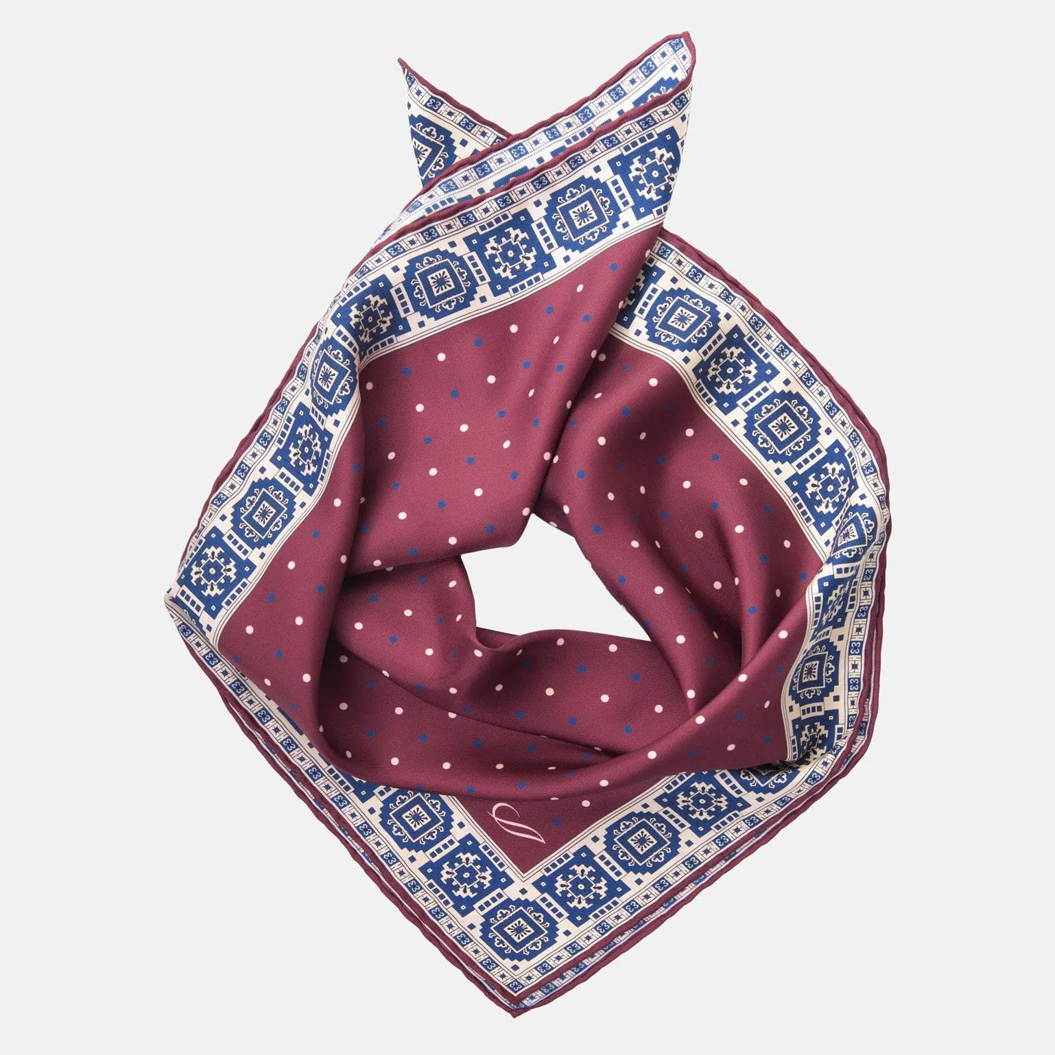 Bergamo - Hand Rolled Silk Neckerchief - Mulberry sold by Elizabetta product image thumbnail 3