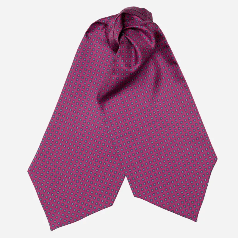 Navona - Silk Ascot Cravat Tie - Magenta sold by Elizabetta