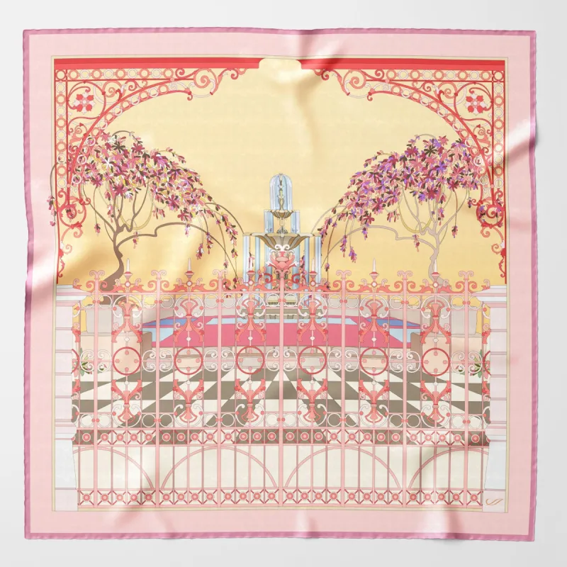 Garden of Dreams - Silk Foulard - Pink sold by Elizabetta