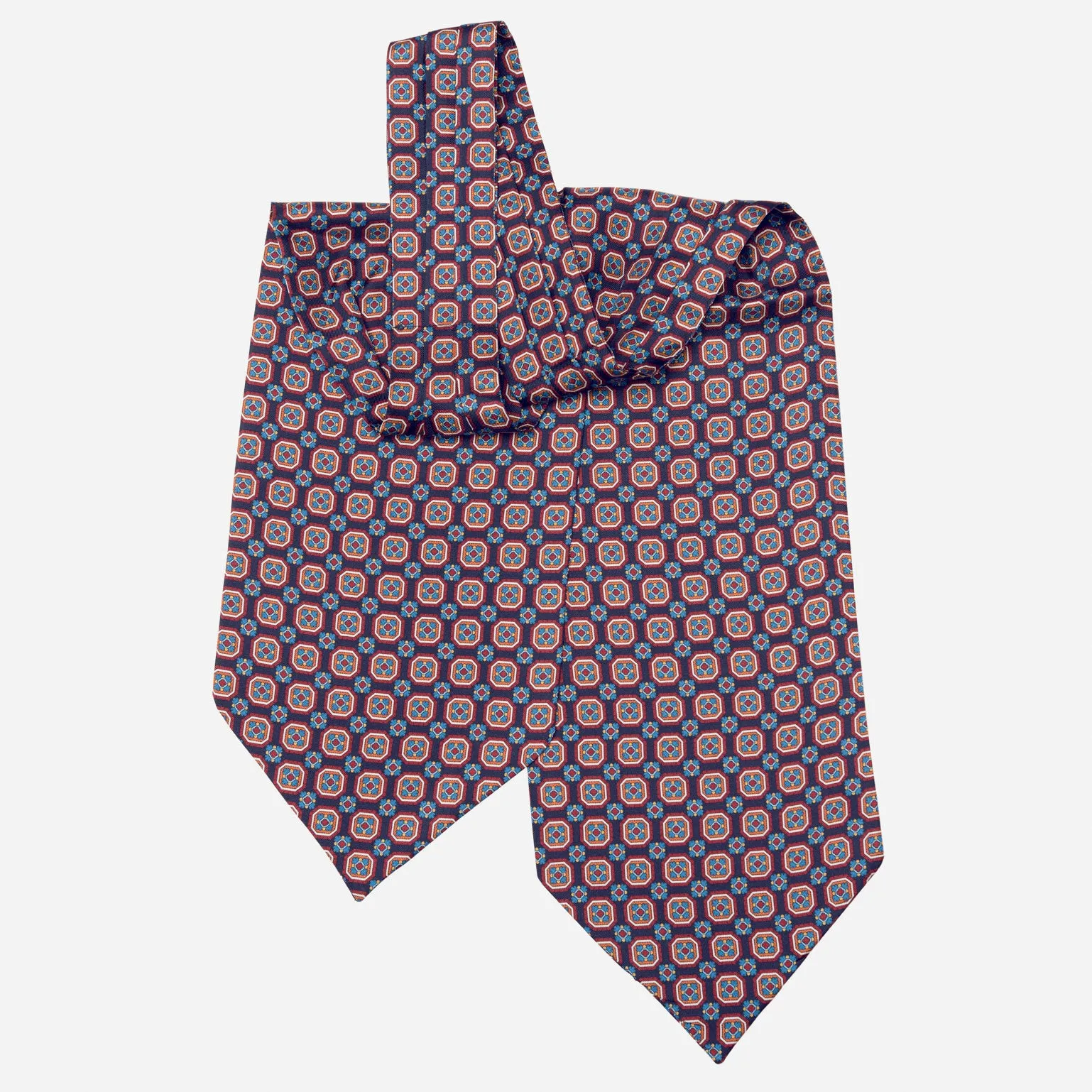 Barberini - Silk Ascot Cravat Tie - Blue and Navy sold by Elizabetta product image thumbnail 3