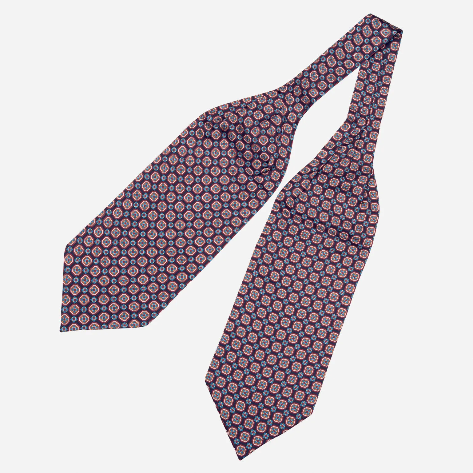 Barberini - Silk Ascot Cravat Tie - Blue and Navy sold by Elizabetta product image thumbnail 2