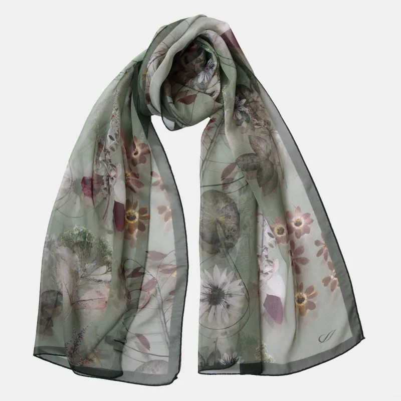 Botanica - Long Silk Scarf - Green sold by Elizabetta