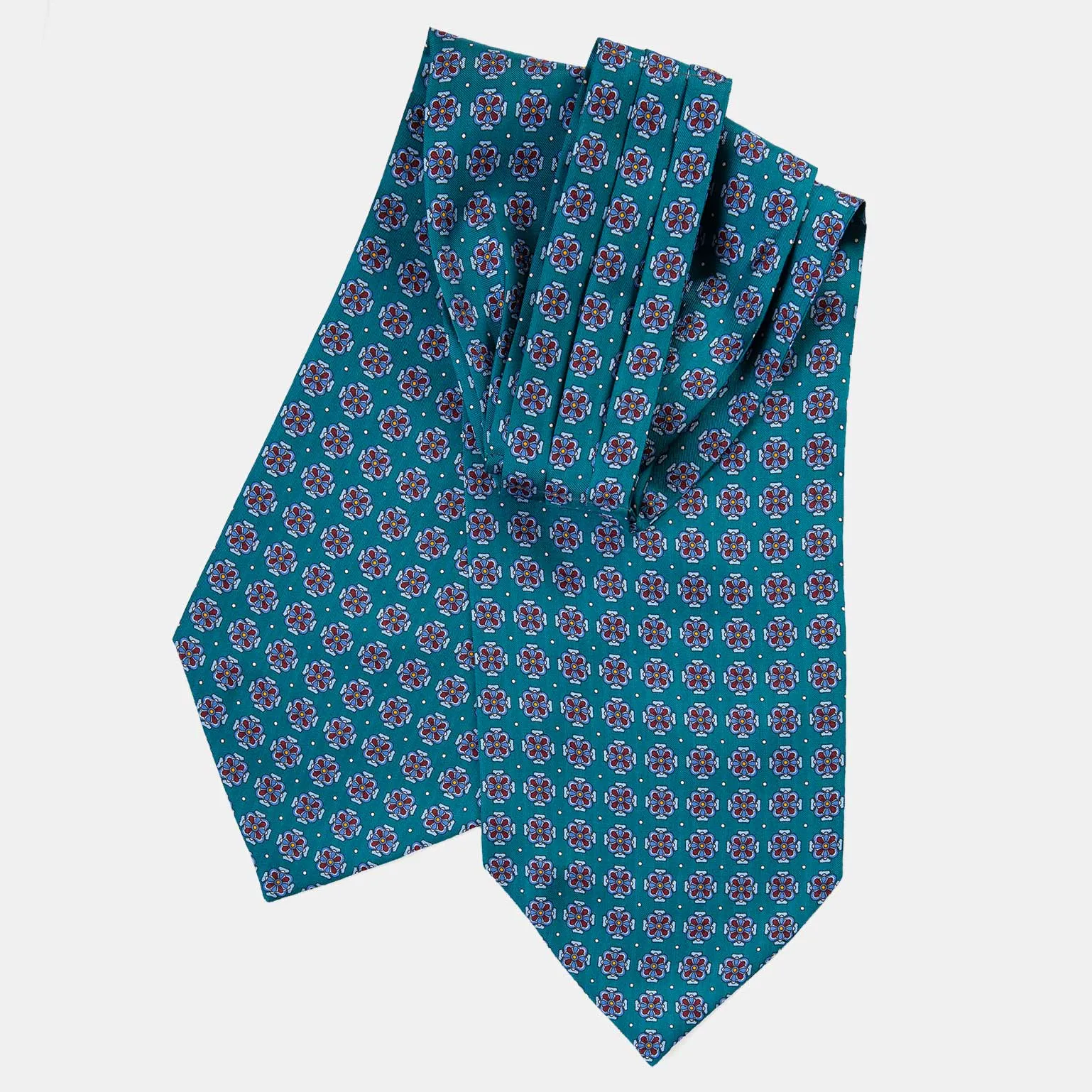 Amadeo - Silk Ascot Cravat Tie - Teal Green sold by Elizabetta product image thumbnail 4
