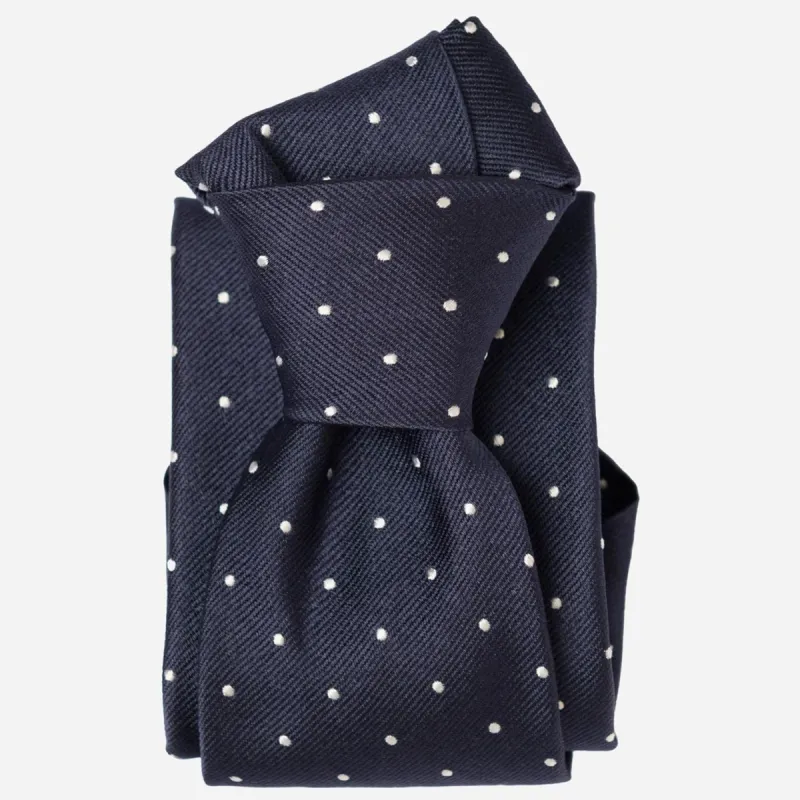 Pisa - Silk Jacquard Tie - Navy sold by Elizabetta