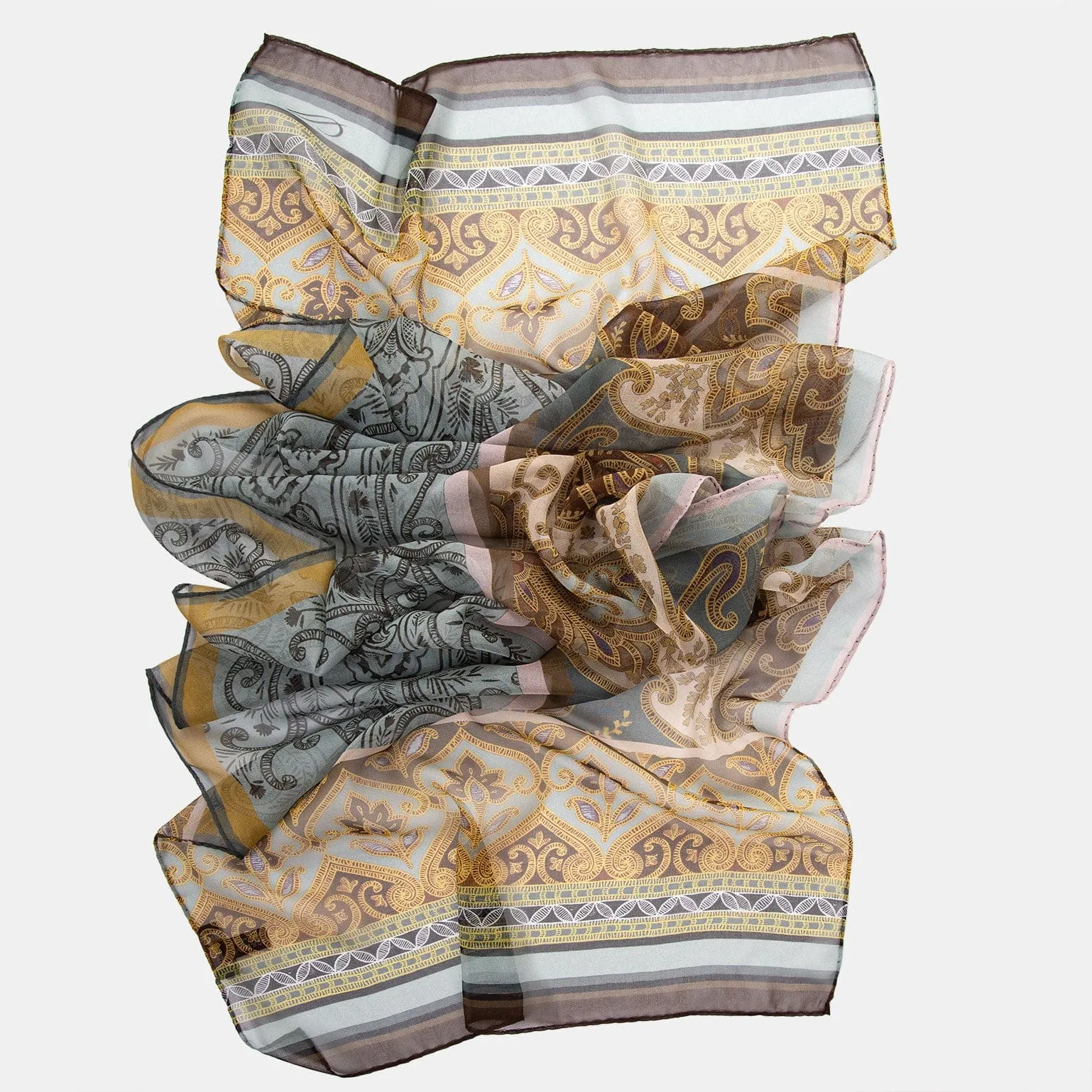 Layla - Long Sheer Silk Scarf - Misty Blue sold by Elizabetta product image thumbnail 4