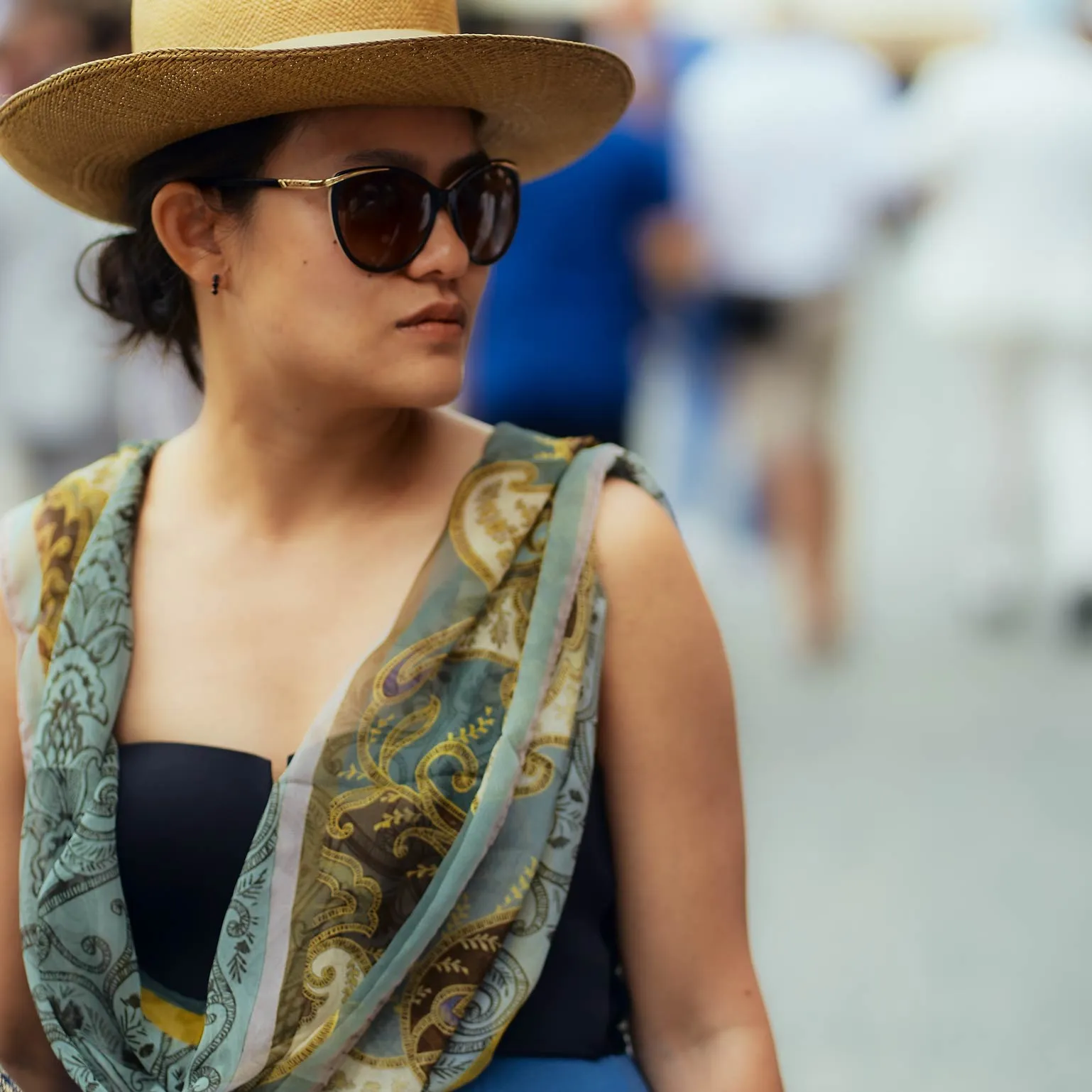 Layla - Long Sheer Silk Scarf - Misty Blue sold by Elizabetta product image thumbnail 3