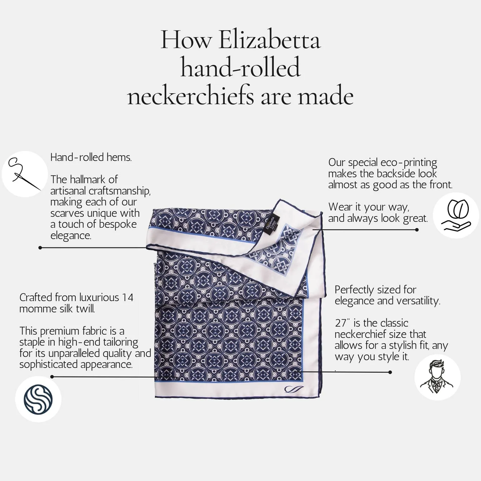 Ducati - Silk Neckerchief - Marine Blue sold by Elizabetta product image thumbnail 4