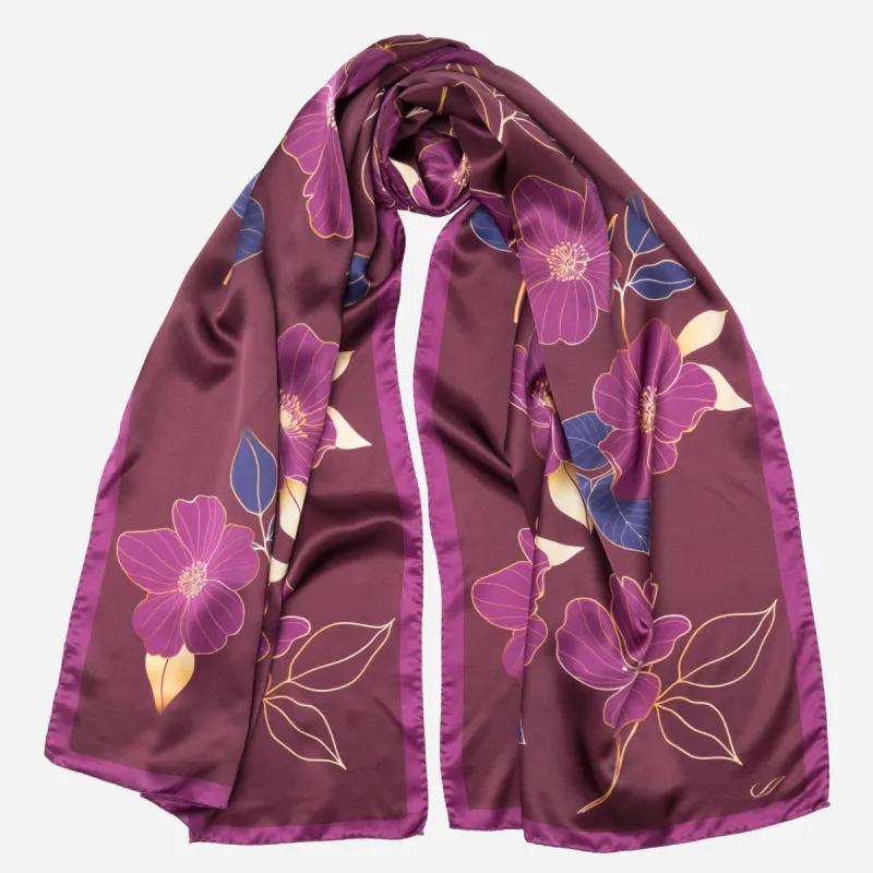Laura - Silk Scarf Shawl - Burgundy sold by Elizabetta