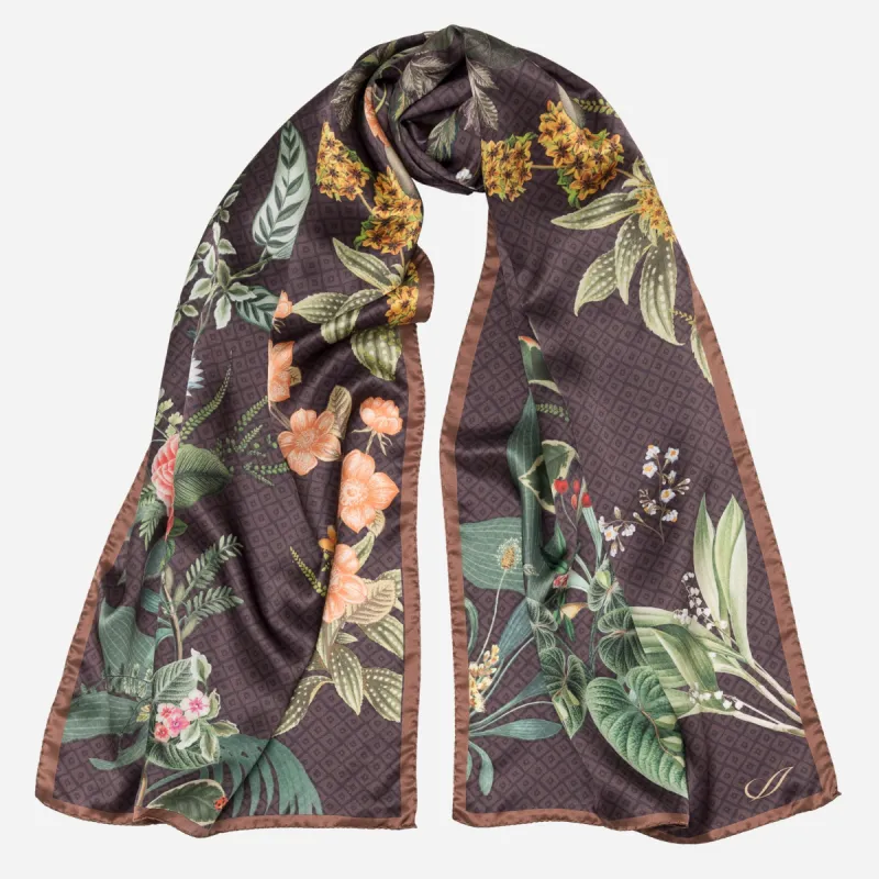 Sara - Long Silk Scarf - Chocolate sold by Elizabetta