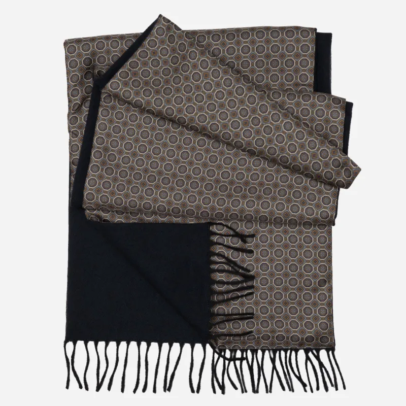 Trastevere - Wool Backed Silk Scarf - Sage and Rust sold by Elizabetta