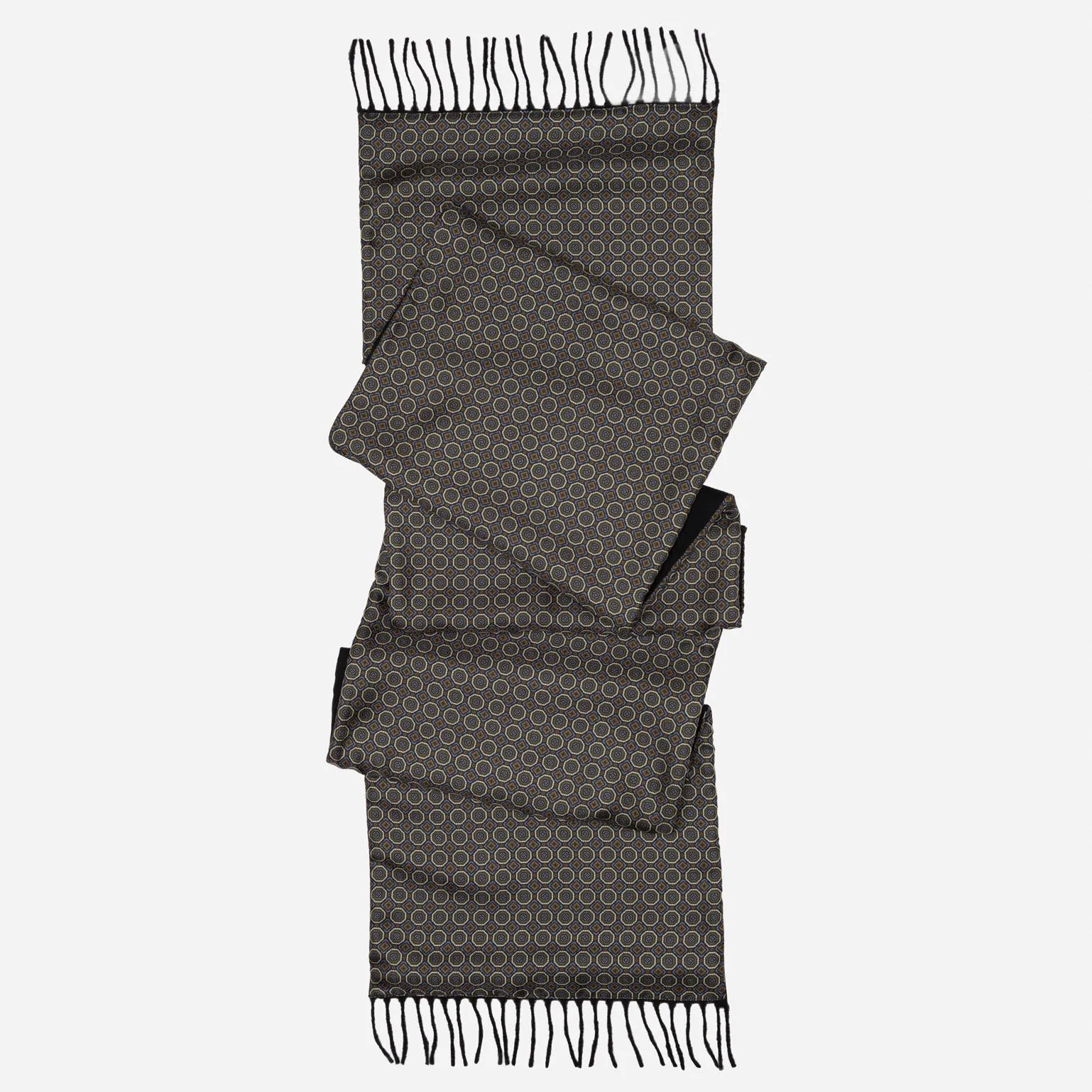 Trastevere - Wool Backed Silk Scarf - Navy and Green sold by Elizabetta product image thumbnail 2