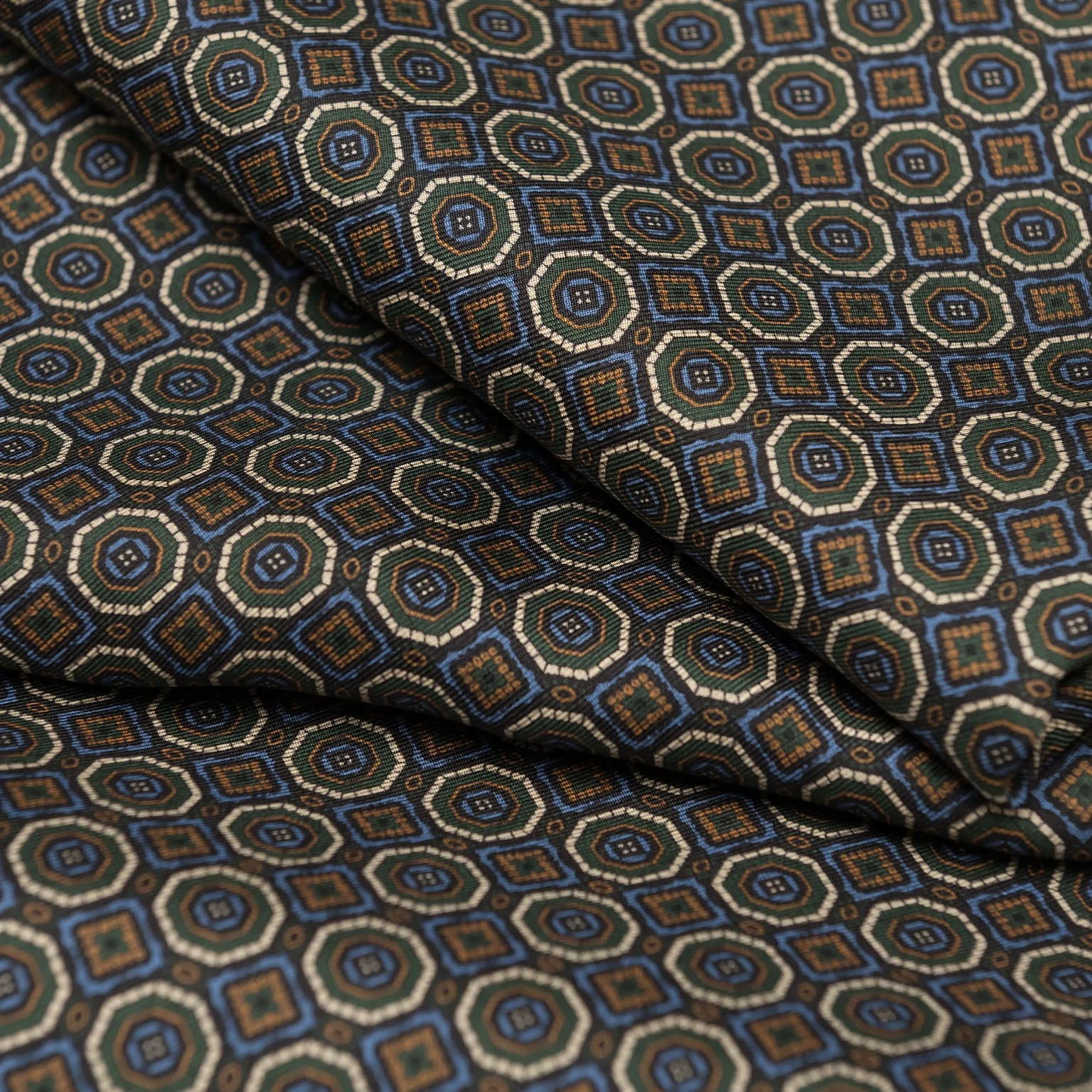 Trastevere - Wool Backed Silk Scarf - Navy and Green sold by Elizabetta product image thumbnail 3