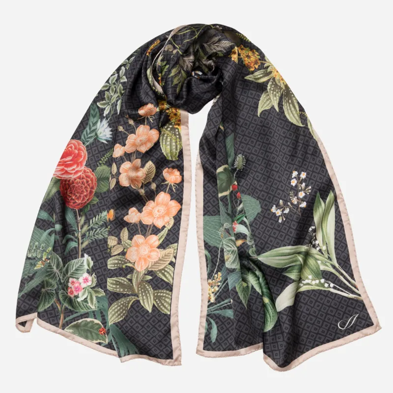 Sara - Long Silk Scarf - Black sold by Elizabetta