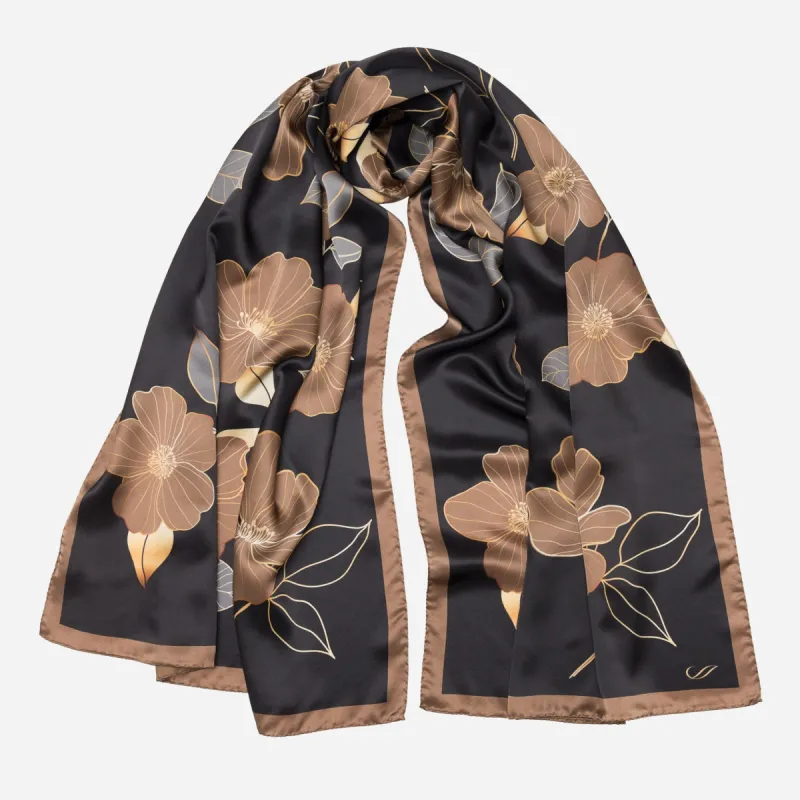Laura - Silk Scarf Shawl - Black sold by Elizabetta