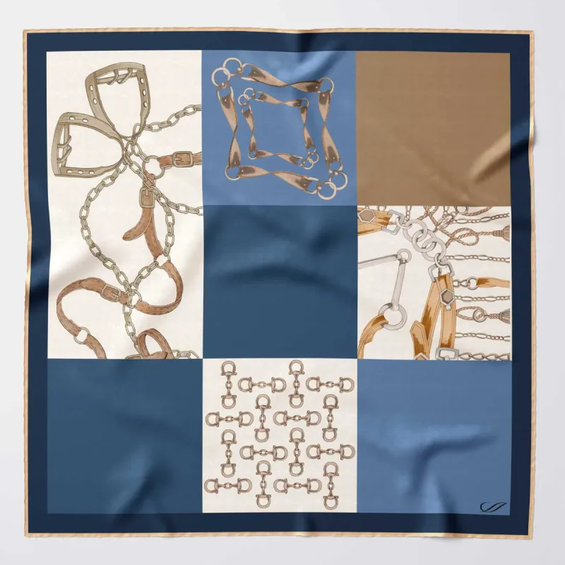 San Siro - Silk Neckerchief - Blue sold by Elizabetta