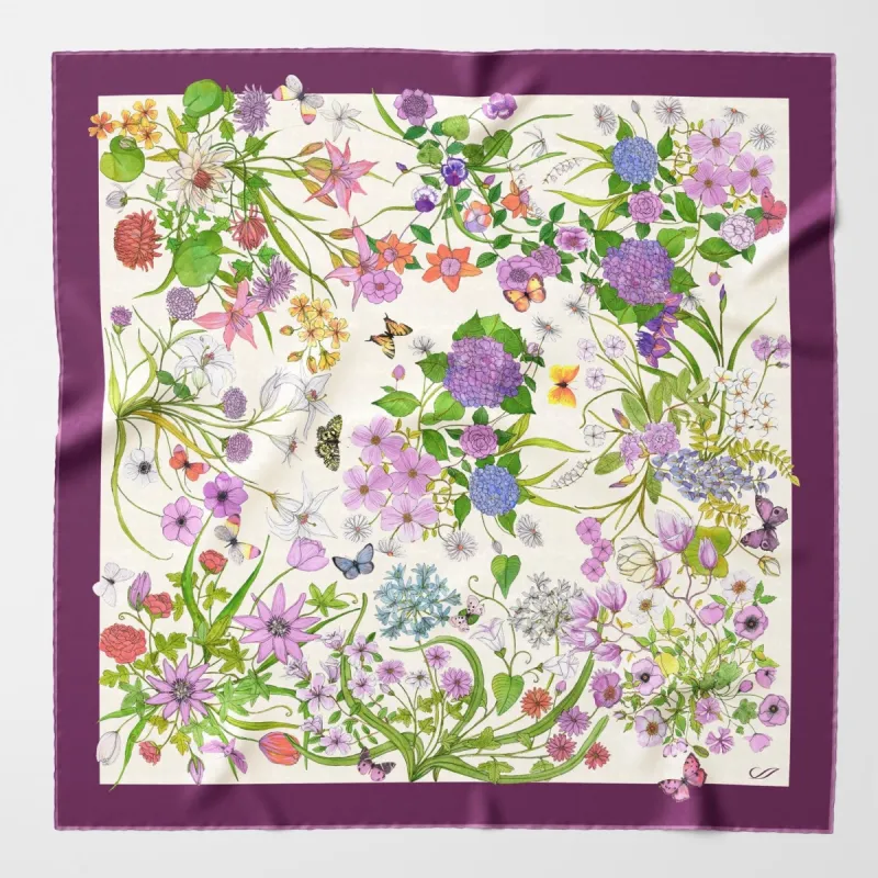 Flora - Silk Foulard - Berry sold by Elizabetta