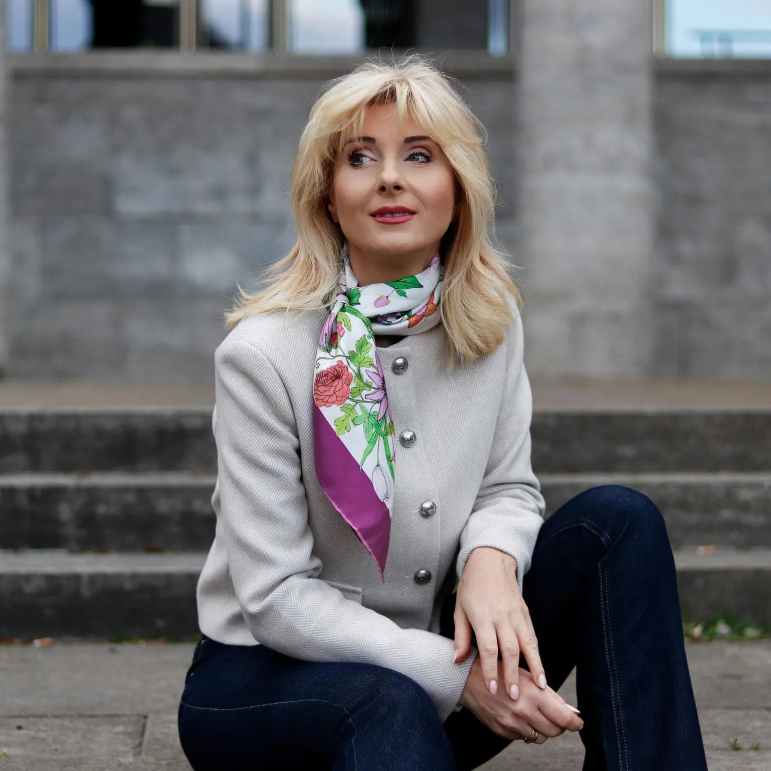 Flora - Silk Foulard - Berry sold by Elizabetta product image thumbnail 2