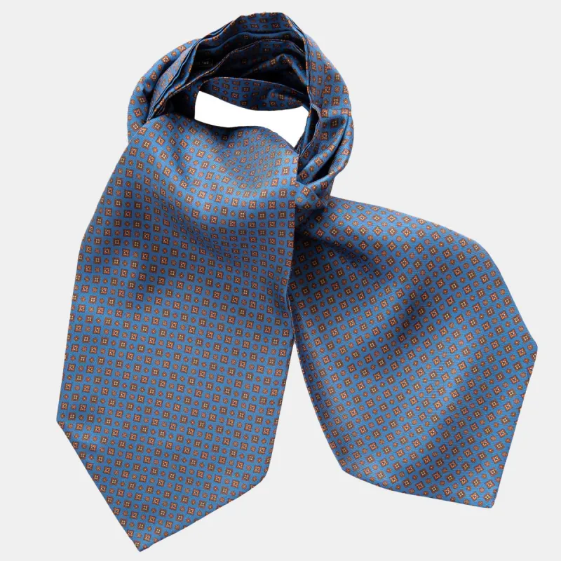 Fontana - Silk Ascot Cravat Tie - Blu sold by Elizabetta