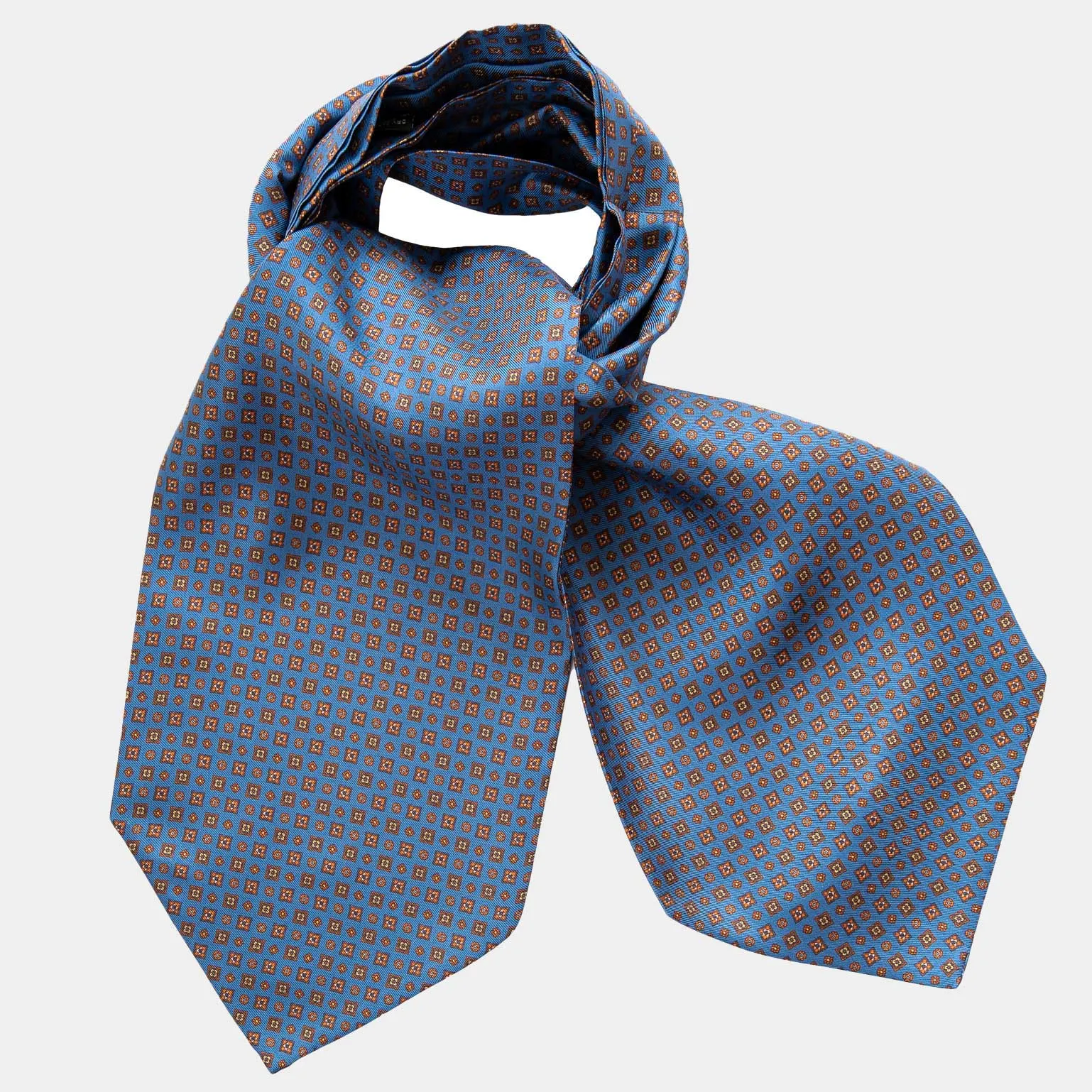Fontana - Silk Ascot Cravat Tie - Blu sold by Elizabetta