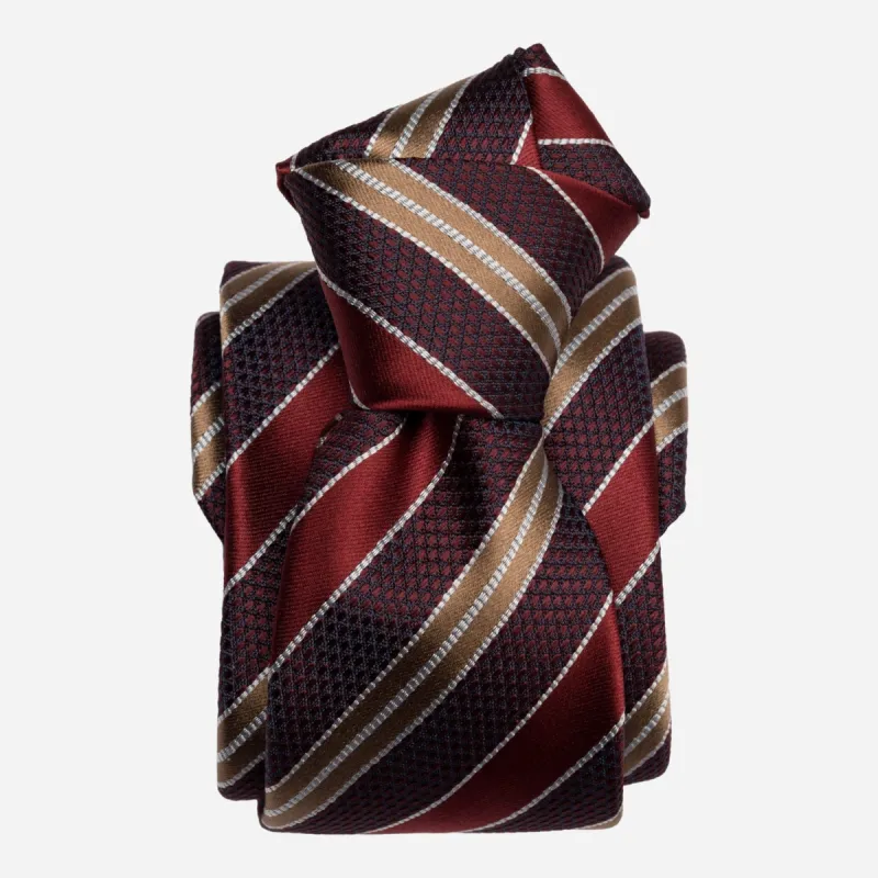 Vesuvio - Silk Jacquard Tie - Red and Burgundy sold by Elizabetta