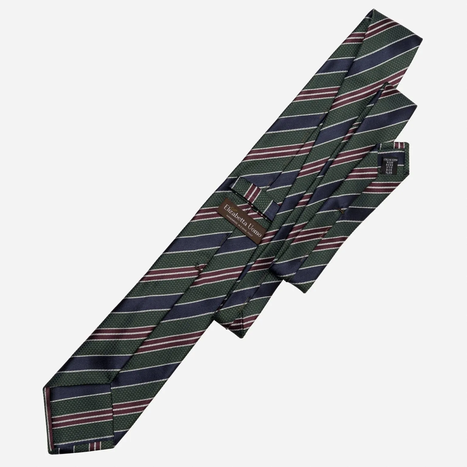 Vesuvio - Silk Jacquard Tie - Green and Navy sold by Elizabetta product image thumbnail 3