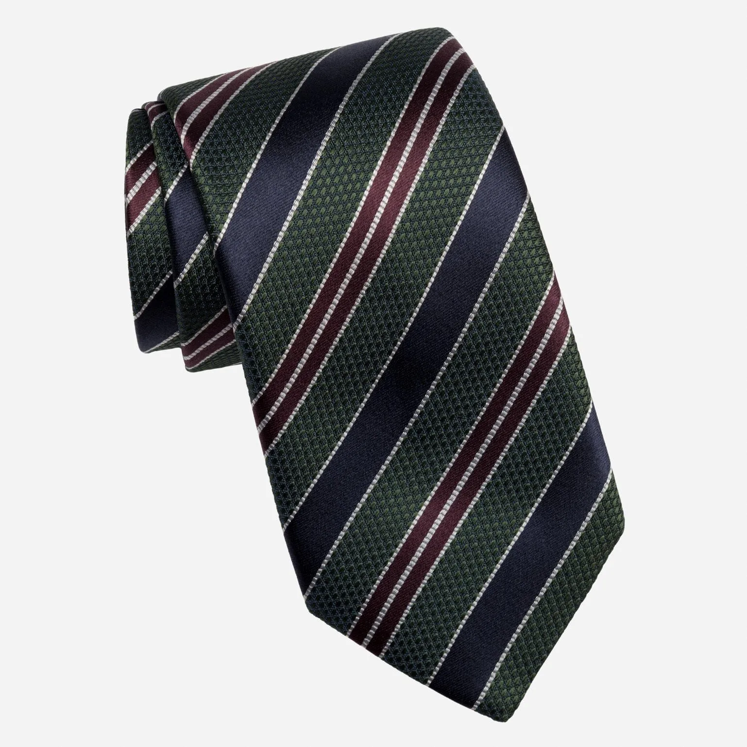Vesuvio - Silk Jacquard Tie - Green and Navy sold by Elizabetta product image thumbnail 2