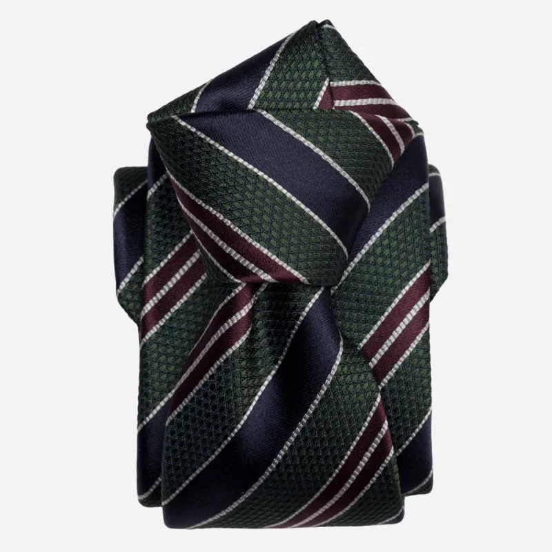 Vesuvio - Silk Jacquard Tie - Green and Navy sold by Elizabetta