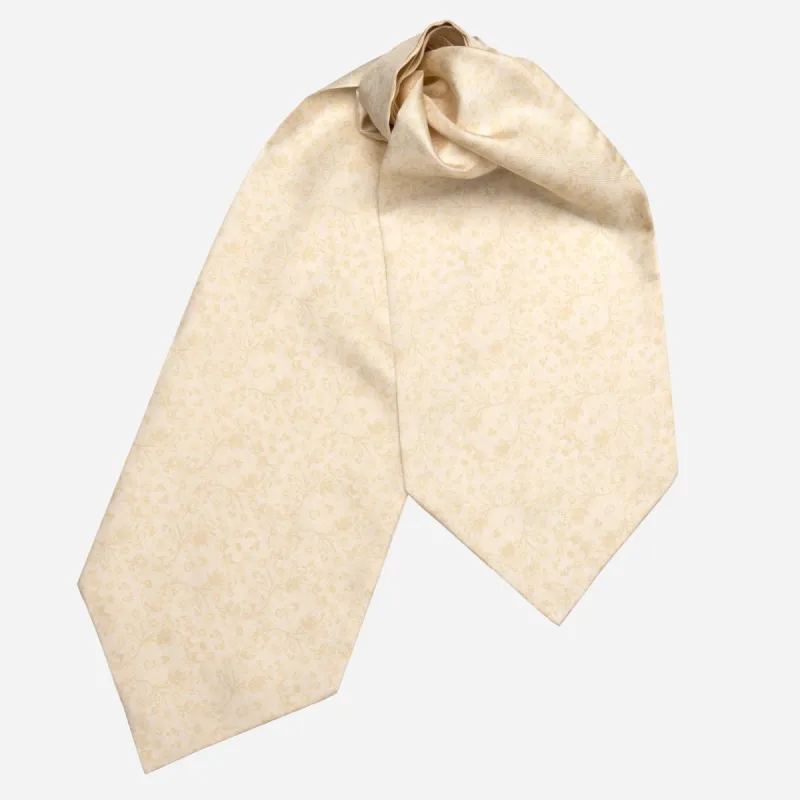 Ragusa - Silk Ascot Cravat Tie - Champagne sold by Elizabetta