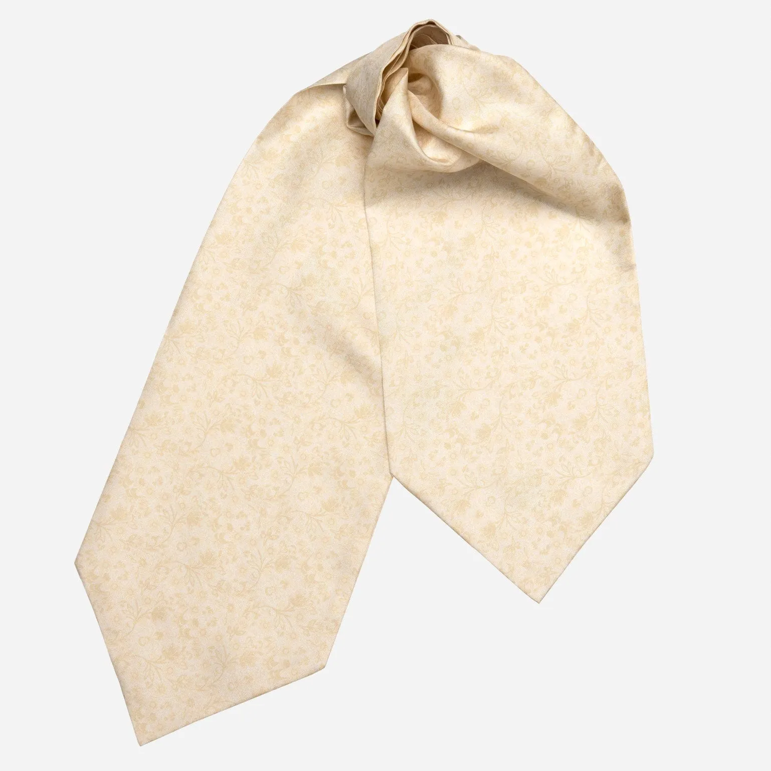 Ragusa - Silk Ascot Cravat Tie - Champagne sold by Elizabetta