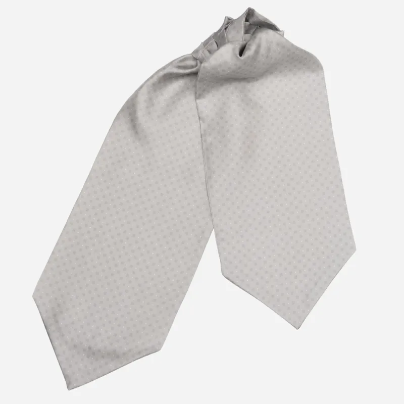 Savino - Silk Ascot Cravat Tie - Grey sold by Elizabetta
